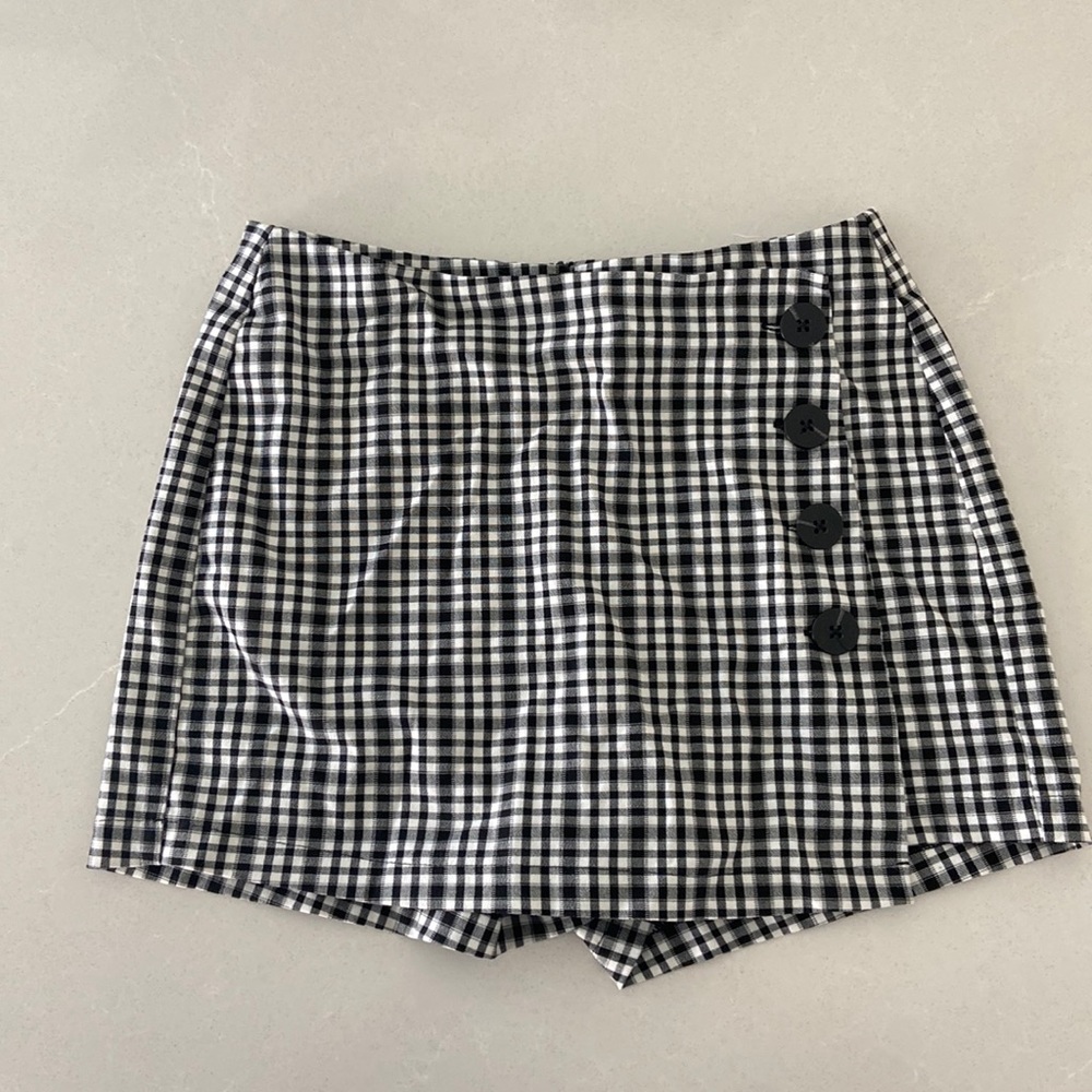 BERSHKA plaid mini skirt/skort